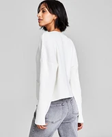 And Now This Women's Ribbed Patch-Pocket 3-Button Cardigan Sweater