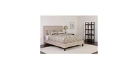 Slickblue Full size Fabric Upholstered Platform Bed Frame with Tufted Headboard