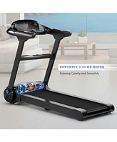 Gymax 2.25HP Electric Folding Fitness Treadmill w/App Heart Rate