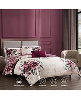 Bebejan Plum Haze Bedding 5 Piece King Size Reversible Comforter Set