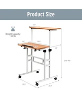 Gouun 2 in 1 Height Adjustable Sit Standing Computer Desk