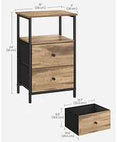 Slickblue Nightstand With 2 Drawers, 2 Drawer Dresser For Bedroom, Side Table With 2 Fabric Drawers