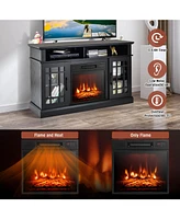 Gouun 48 Inch Fireplace Tv Stand with 18 Inch Fireplace Insert for TVs up to 55 Inch