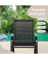 Gouun Set of 2 Metal Patio Rocking Chair with Breathable Seat Fabric
