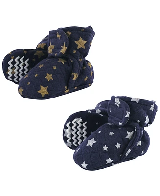 Hudson Baby Baby Boys Hudson Quilted Booties, Metallic Stars, 12-18 Months