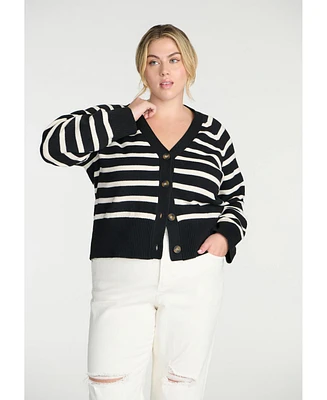 Eloquii Plus Size Elements Button Up Cardigan Sweater