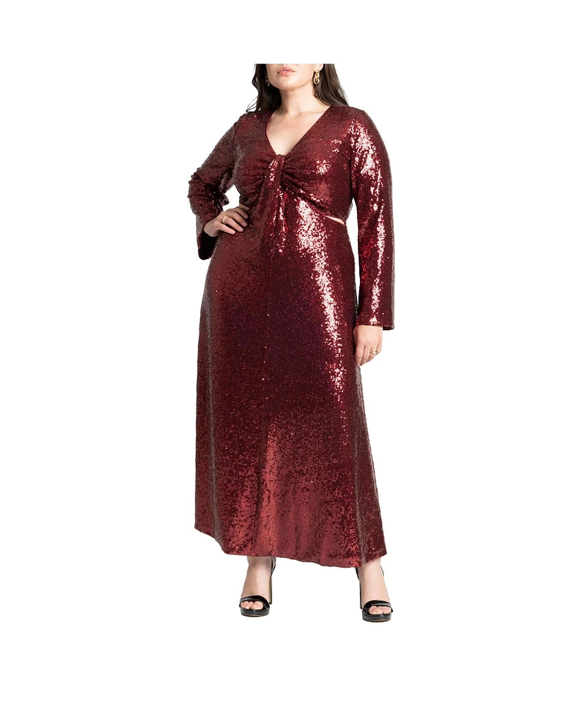 Eloquii Plus Sequin Maxi Dress With Cutout