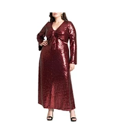 Eloquii Plus Sequin Maxi Dress With Cutout