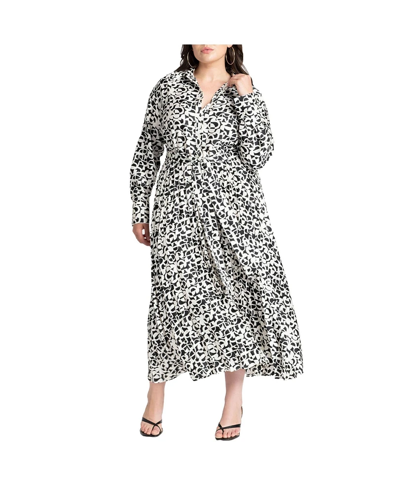 Eloquii Plus Pleated Skirt Fit And Flare Dress