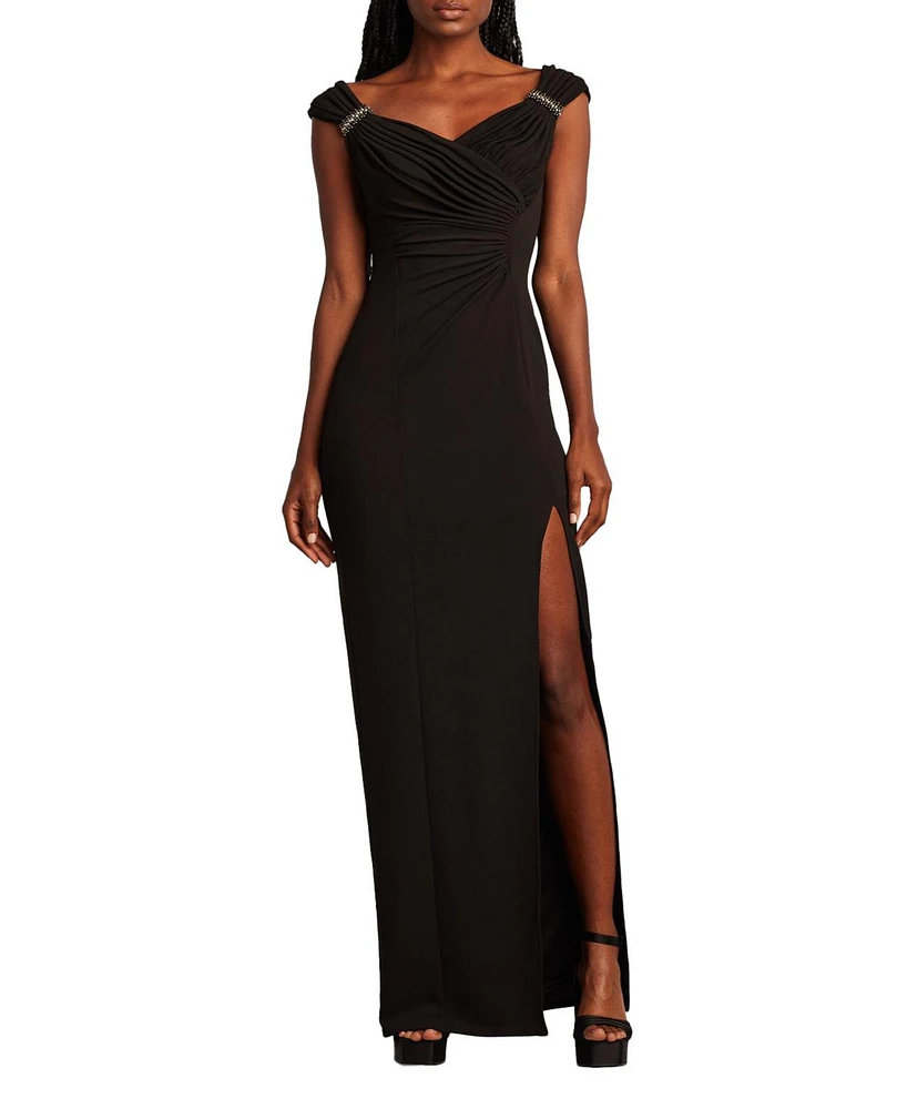 Tadashi Shoji Women's Keene Pearl Accent Gown