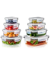 Sorbus 16-Piece Glass Food Storage Containers with Lids