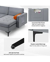 Gouun Modular L-shaped 3-Seat Sectional Sofa with Reversible Chaise and 2 Usb Ports