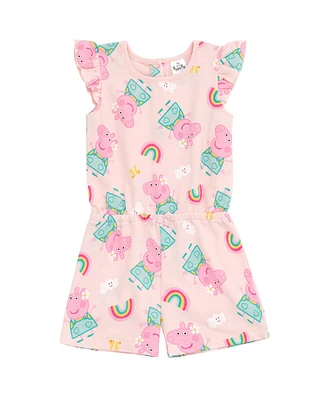 Peppa Pig Girls French Terry Sleeveless Romper