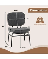 Gouun Upholstered Accent Chair Sherpa Reading Chair with Sponge Padding