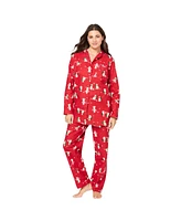 Dreams & Co. Women's Plus Classic Flannel Pajama Set