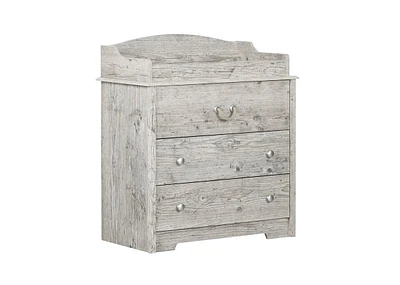 Slickblue Farmhouse Nautical 3-Drawer Baby Changing Table with Rope Handles in Washed Pine