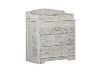 Slickblue Farmhouse Nautical 3-Drawer Baby Changing Table with Rope Handles in Washed Pine