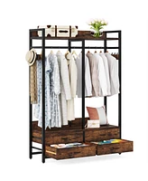 Slickblue Heavy Duty Garment Rack with Clothes Hanging Rod and 4 Storage Drawers Durable and Organized