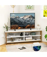 Gouun 3-Tier Corner Tv Stand for TVs up to 65 Inches with Charging Station