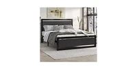 Slickblue Metal Platform Bed Frame with Wood Panel Headboard and Footboard