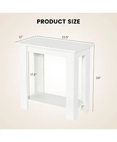 Gouun 2-Tier Modern Compact End Table with Storage Shelf