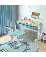 Gouun Height-Adjustable Kids Desk with Tilt Desktop and Book Stand