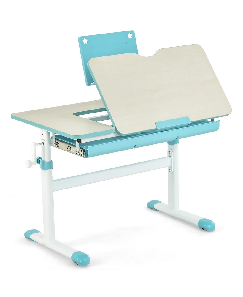 Gouun Height-Adjustable Kids Desk with Tilt Desktop and Book Stand