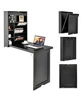 Gouun Wall Mounted Fold-Out Convertible Floating Desk Space Saver