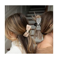Large Clip - Black Checkered Pearl