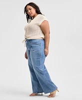 And Now This Trendy Plus Tie-Waist Wide-Leg Jeans, Exclusively at Macy's