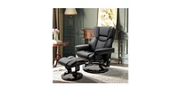 Slickblue Adjustable Faux Leather Remote Massage Recliner Chair with Ottoman Relaxation and Comfort