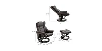 Slickblue Adjustable Faux Leather Remote Massage Recliner Chair with Ottoman Relaxation and Comfort