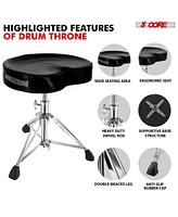 5 Core Drum Throne Height Adjustable Heavy Duty Guitar Stool Thick Padded Comfortable Drummer Chair Ds Ch Blk Sdl Hd