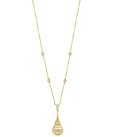 Effy Collection Diamond Openwork Teardrop Pendant 18" Necklace (1/2 ct. t.w.) in 14k Gold