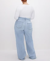 Good American Women's Skate High-Rise Wide-Leg Jeans