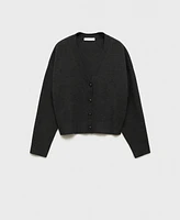 Mango Women's V-Neck Knit Cardigan
