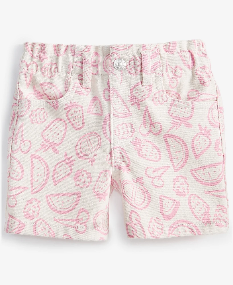 Epic Threads Toddler Girl Berry-Print Paperbag-Waist Jean Shorts, Exclusively at Macy's