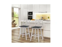 Slickblue Set of 2 Wood Modern Kitchen Dining Bar Stools with Farmhouse Swivel Seat