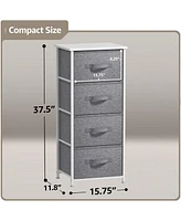 Sorbus 4 Drawers Chest Nightstand - Storage for Closet, Home, College Dorm Features Steel Frame, Wood Top