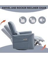 Mondawe Swivel And Rocker Power Recliner Chair
