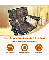 Gouun 360° Swivel Hunting Chair Portable Foldable Hunting Chair with Mesh Cup Holder and Storage Pockets-Camouflage