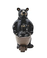 Fc Design "2-pc Gift Set" 6.75"H Black Bear Walking with Baby Cart Statue Figurine Statue Ornament Home Room Office Decor and Perfect Gift Ideas for H