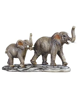 Fc Design "2-pc Gift Set" 9.75"W Elephant Mother and Baby with Trunk Up Figurine Statue Ornament Home Room Office Decor and Perfect Gift Ideas for Hou