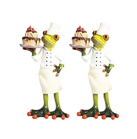 Fc Design "2-pc Gift Set" 7.5"H Frog the Chef with Cake Figurine Statue Ornament Home Room Office Decor and Perfect Gift Ideas for Housewarming, Holid