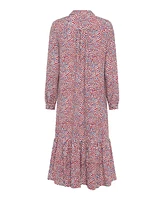 Olsen Women's Long Sleeve Allover Heart Print Midi Dress