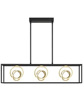 Possini Euro Design Christy 35 1/2" Modern Pendant Chandelier Ceiling Light Fixture Dining Room Over Table Kitchen Island Foyer Hanging Linear 3-Light