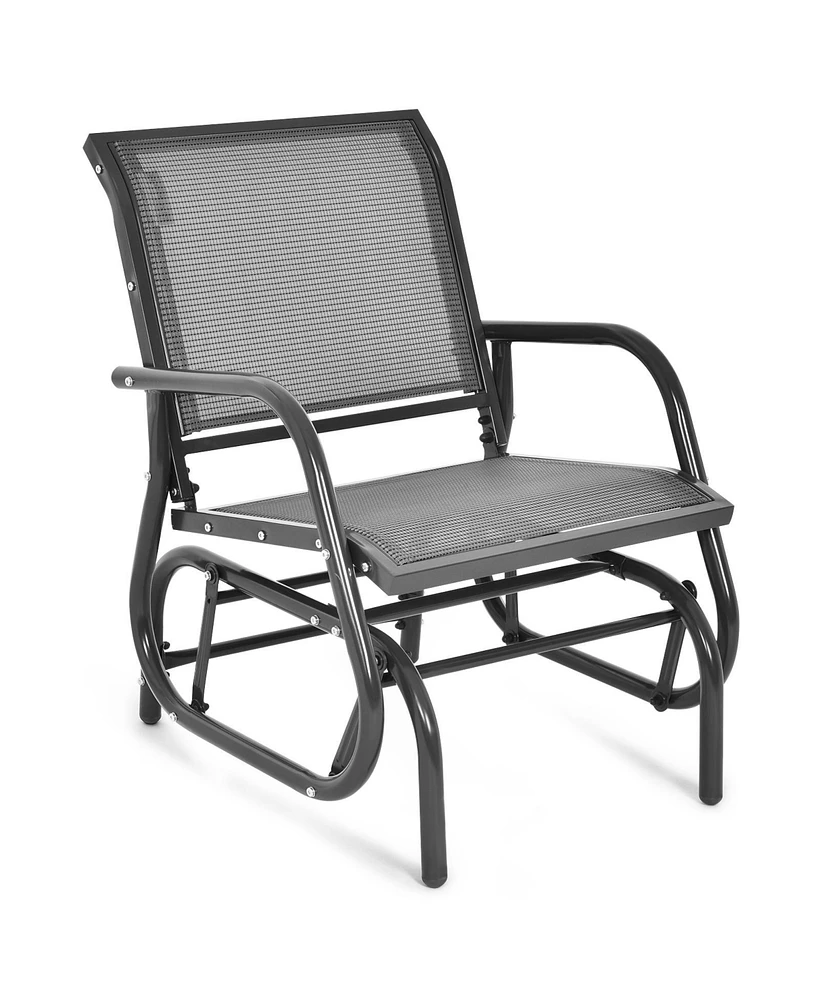 Gouun Outdoor Single Swing Glider Rocking Chair with Armrest