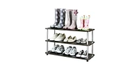 Slickblue 3-Shelf Modern Shoe Rack - Space-Saving Storage Organizer for Entryway