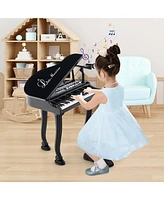 Gymax 37 Keys Kids Piano Keyboard Toy Toddler Musical Instrument w/ Stool & Microphone