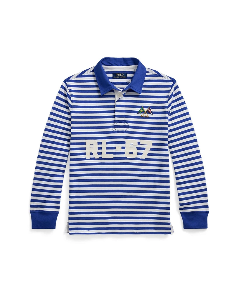 Polo Ralph Lauren Big Boys Nautical-Flag Striped Cotton Rugby Shirt